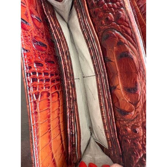 Brahmin Alena pecan brown embossed crossbody small bag purse - Picture 11 of 12